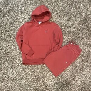 ZYIA Red Hoodie and Joggers Set